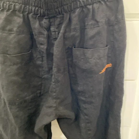 Johnny Was, Pete & Greta Black Linen Embroidered Pants, XS - Picture 6 of 6